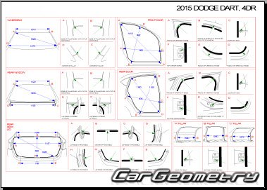 Размеры кузова Dodge Dart 2012-2016