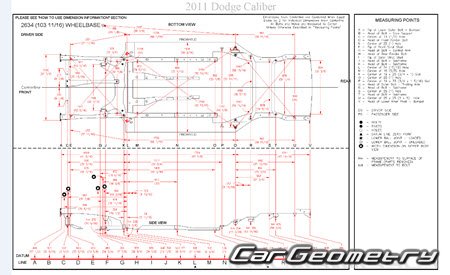 Dodge Caliber (PM) 2007–2011 Body dimensions