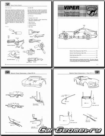 Dodge Viper 1992-2002 Body dimensions