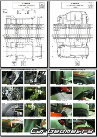  Кузовные размеры Citroen C3 Aircross 2017-2024