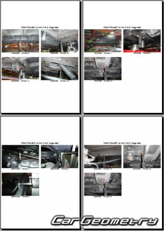 Геометрия кузова Форд Транзит 2014-2021 Body Repair Manual