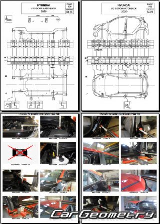 Кузовные размеры Hyundai i10 (AC3) с 2020 Body Repair Manual