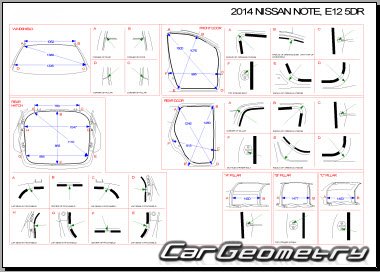 Кузовные размеры Nissan Note (E12) 2012-2019