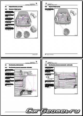 Размеры кузова Seat Tarraco 2019-2025 Body shop manual