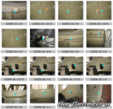 Размеры кузова Seat Alhambra 2010-2019 Body repair manual