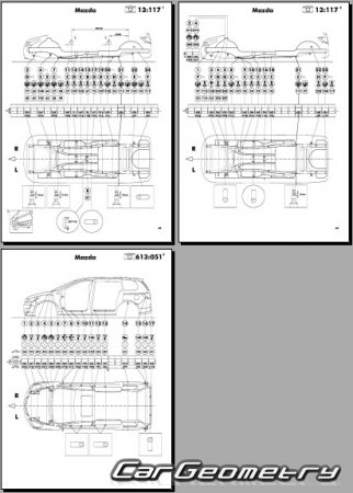 Размеры кузова Mazda 8 2006-2015 Body dimensions