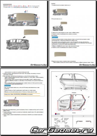 Размеры кузова Kia Sorento (MQ4) с 2021 Body shop manual