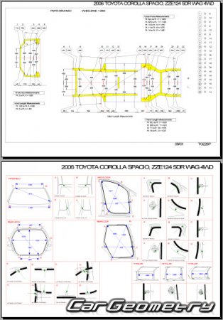 Toyota Corolla Spacio (E12#) 2001-2007 Body dimensions