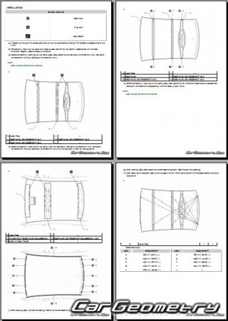 Размеры кузова Toyota Mirai (JPD20) с 2021 Collision Repair Manual