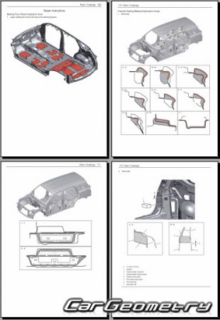 Размеры кузова Isuzu MU-X (UCR/UCS) 2021-2026 Body Repair Manual
