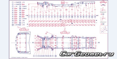 Dodge Ram 1500 2019-2025 (Crew Cab и Quad Cab) Body dimensions