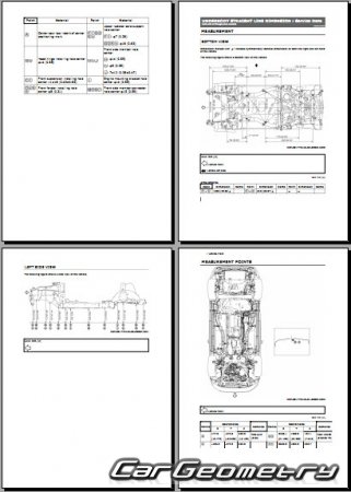 Кузовные размеры Nissan Qashqai (J12) 2021-2026 Body Repair Manual