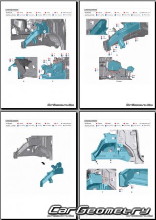 Размеры кузова Hyundai Staria (US4) с 2021 Body Repair Manual