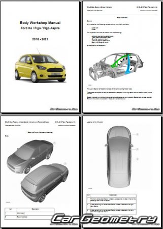 Ford KA Plus 2016-2021 Body dimensions