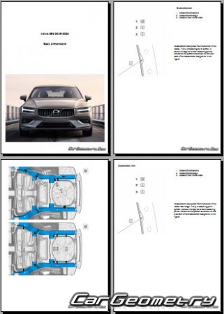 Контрольные размеры кузова Volvo S60 2019-2024