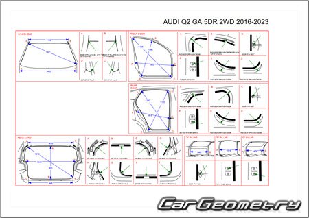 Размеры кузова Audi Q2 (GA) 2016–2023