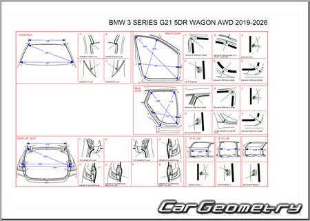 Кузовные размеры BMW 3 Series (G21) 2019-2026 Wagon