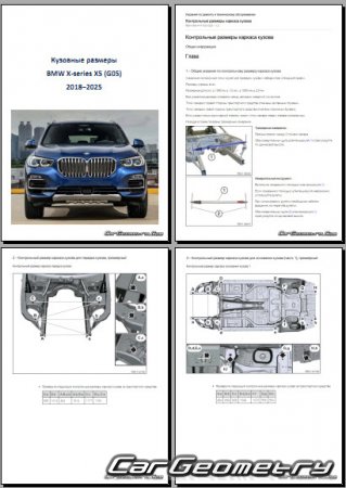Размеры кузова BMW X5 (G05) 2018–2025 Body dimensions