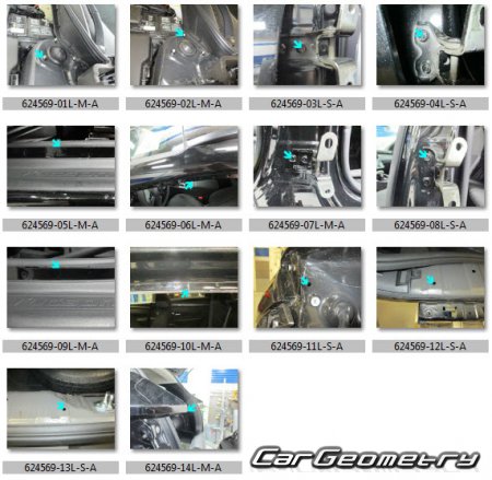 Размеры кузова Hyundai Tuscon (NX4) 2021-2027 Body Repair Manual