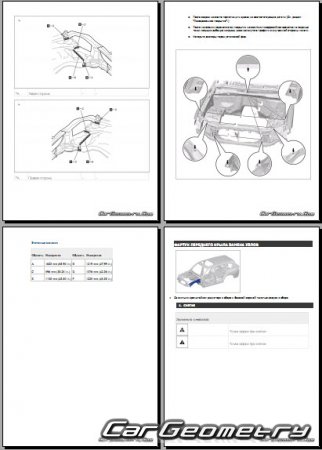 Размеры кузова Lexus LX500d, LX600 (FJA310 VJA310) с 2022 Collision Repair Manual