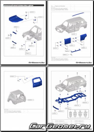 Размеры кузова Lexus LX500d, LX600 (FJA310 VJA310) с 2022 Collision Repair Manual