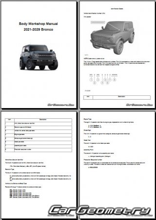 Размеры кузова Ford Bronco 2021-2029 Body dimensions