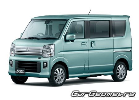 Кузовные размеры Suzuki Every Wagon (DA) 2015-2022, Размеры кузова Mazda Scrum (DG)