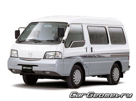 Кузовные размеры Mazda Bongo Van 1999-2011, Размеры кузова Mitsubishi Delica VAN 1999-2010, Кузовные размеры Nissan Vanette 1999-2008