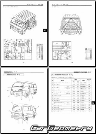 Mazda Bongo & Bongo Brawny (SK) 1999-2011 (RH Japanese market) Body Repair Manual