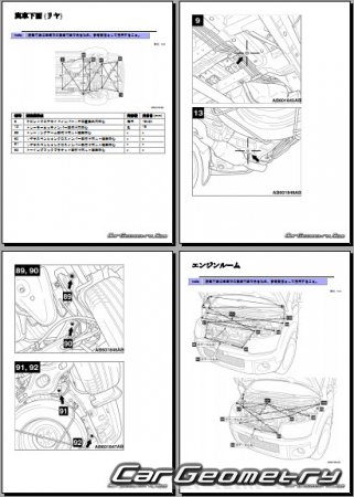 Размеры кузова Mitsubishi Delica D:5 2007–2018 (RH Japanese market) Body dimensions