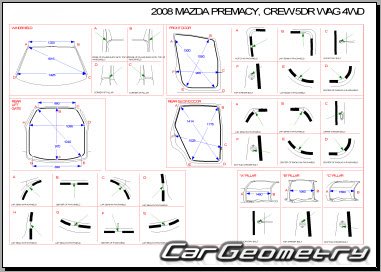 Mazda Premacy (CR) 2005-2010 (RH Japanese market) Body dimensions