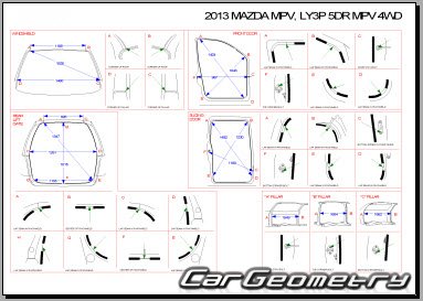 Mazda MPV (LY) 2006-2015 (RH Japanese market) Body dimensions
