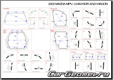 Mazda MPV (LW) 2000-2006 (RH Japanese market) Body dimensions