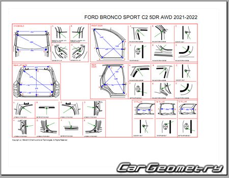 Кузовные размеры Ford Bronco Sport 2021-2027 Body dimensions