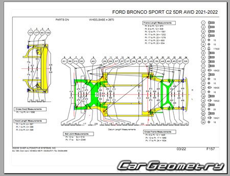 Кузовные размеры Ford Bronco Sport 2021-2027 Body dimensions