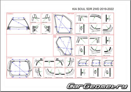   Kia Soul (SK3) 2019-2024 Body dimensions