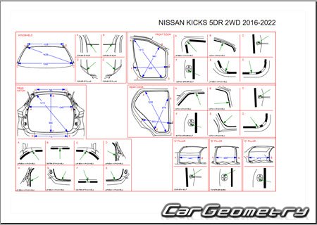 Размеры кузова Nissan Kicks (P15) 2018-2023