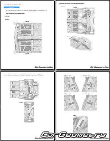 Размеры кузова Acura TLX 2021-2026 Body Repair Manual