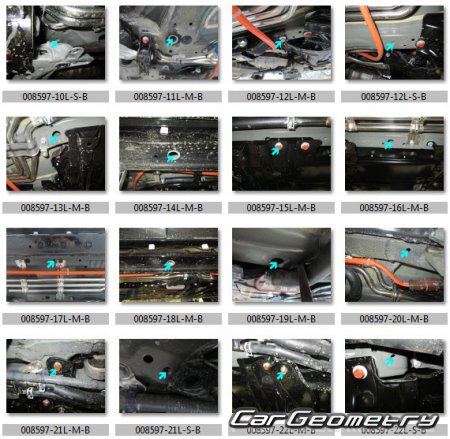 Кузовные размеры Honda Clarity (ZC5) Hybrid 2017-2024 (RH Japanese market) Body Repair Manual