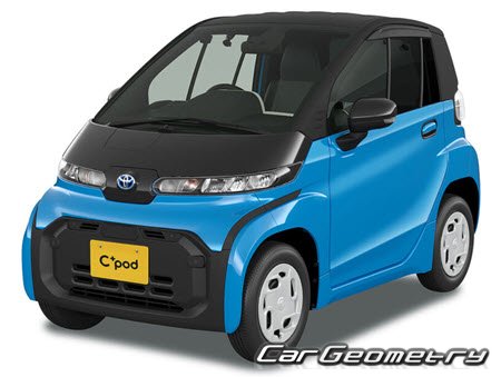 Кузовные размеры Toyota C+pod (RMV1#) с 2021, Размеры кузова Тойота Си+Под
