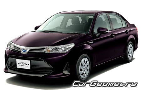 Кузовные размеры Toyota Corolla Axio Hybrid (NKE165) 2015-2022, Размеры кузова Тойота Королла Аксио гибрид