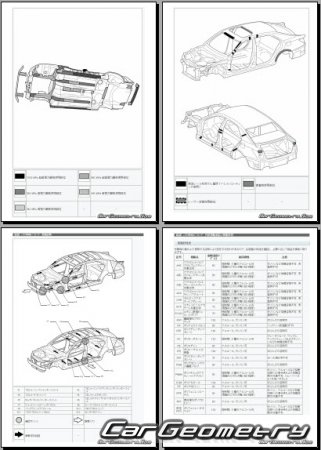 Кузовные размеры Toyota Crown Majesta (GWS214) 2013–2018 (RH Japanese market) Body dimensions