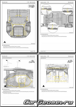 Кузовные размеры Xpeng G3 с 2019 Body Repair Manual