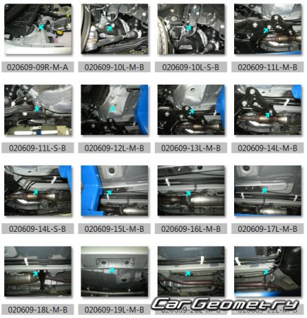 Кузовные размеры Toyota Zelas (AGT20) 2010-2013 Body Repair Manual