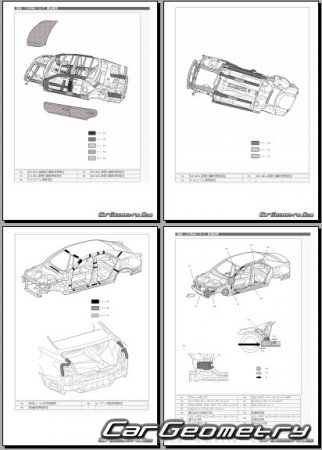 Кузовные размеры Toyota Mark X (GRX13#) 2009-2012 (RH Japanese market) Body dimensions