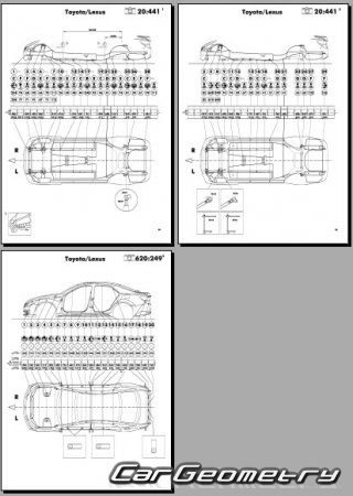 Кузовные размеры Toyota Mark X (GRX13#) 2009-2012 (RH Japanese market) Body dimensions