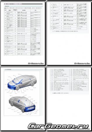 Кузовные размеры Toyota Mirai (JPD10) 2014-2020 (RH Japanese market) Body dimensions