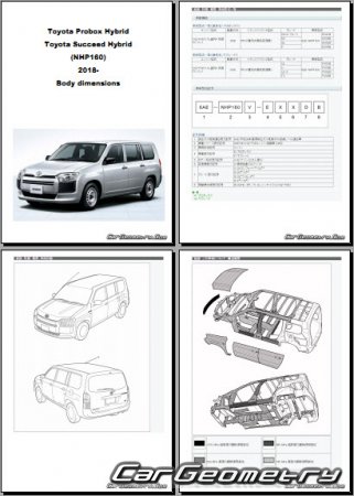 Toyota Probox и Toyota Succeed Hybrid (NHP160) с 2018 (RH Japanese market) Body dimensions