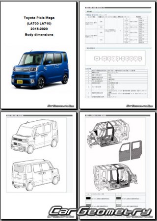 Размеры кузова Toyota Pixis Mega (LA700 LA710) 2015-2020 (RH Japanese market) Body dimensions