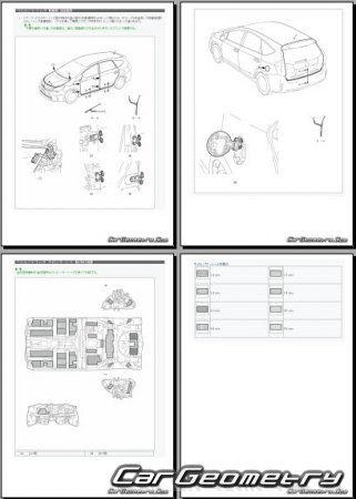 Кузовные размеры Toyota Prius Alpha (ZVW40 ZVW41) 2011-2020 (RH Japanese market) Body dimensions
